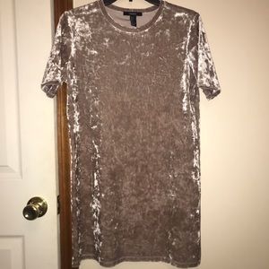 Velvet tan T-Shirt dress